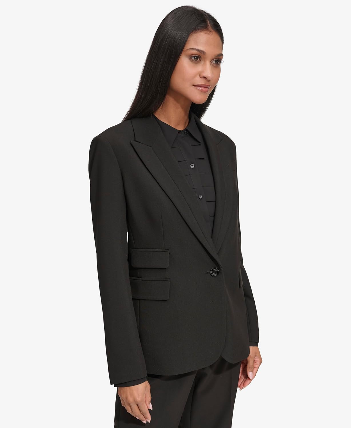 Karl Lagerfeld Womens Classic One Button Suit Blazer - Image 2