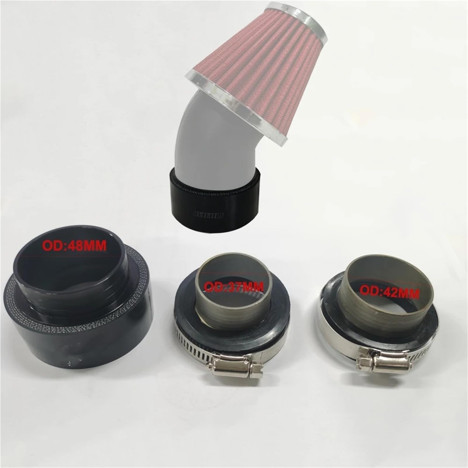 filtr powietrza zamienny Pasuje do motocykla Honda Suzuki NIBBI CNC filtr powietrza wspólny adapter interfejsu kolektor dolotowy 37-54mm(CNC Air Filter SetS)