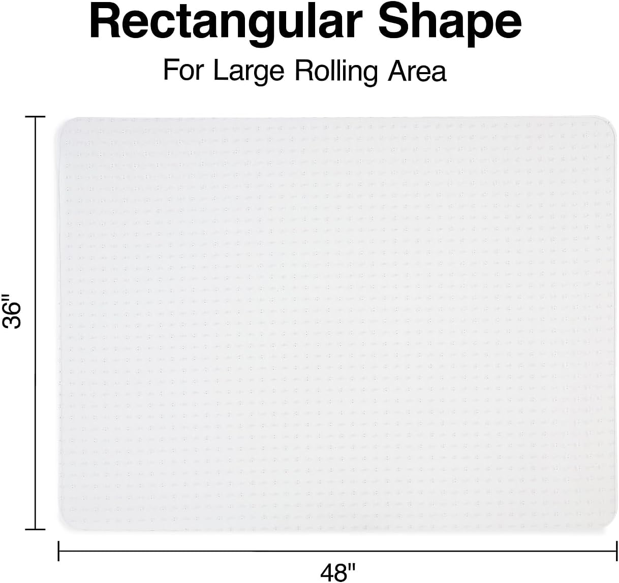 Staples Office Chair Mat, Clear Floor Mats, Flat-Pile Carpets, 48 x 36 Inch, Smooth Glide