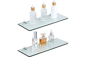 SAYAYO Floating Glass Shelves for Bathroom: Practical and Minimalist