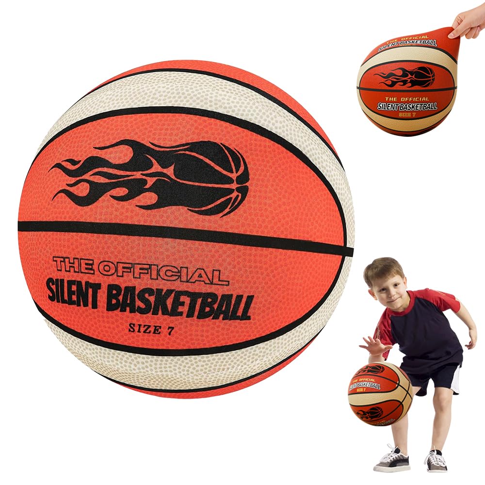 Silent Basketball, Silent Shot Basketball Größe 7, SilentBasketball Indoo, LautloserBasketball, Hochdichter Schaumstoff, Silent Ball Basketballs Für Training