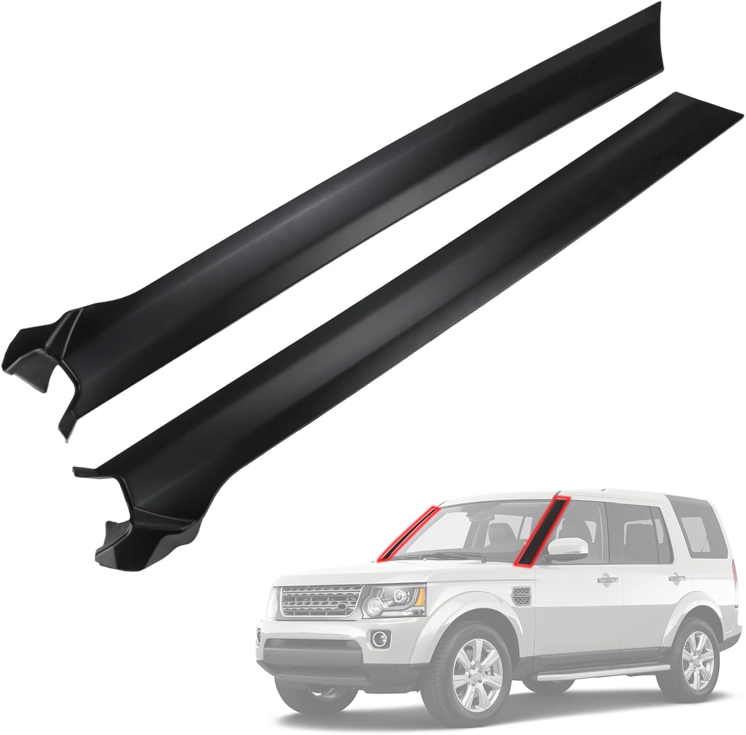 Left and Right Windshield A-Pillar Trim Molding Compatible with 2005-2009 Land Rover LR3 2010-2016 Land Rover LR4 Replace LR046853 LR046851