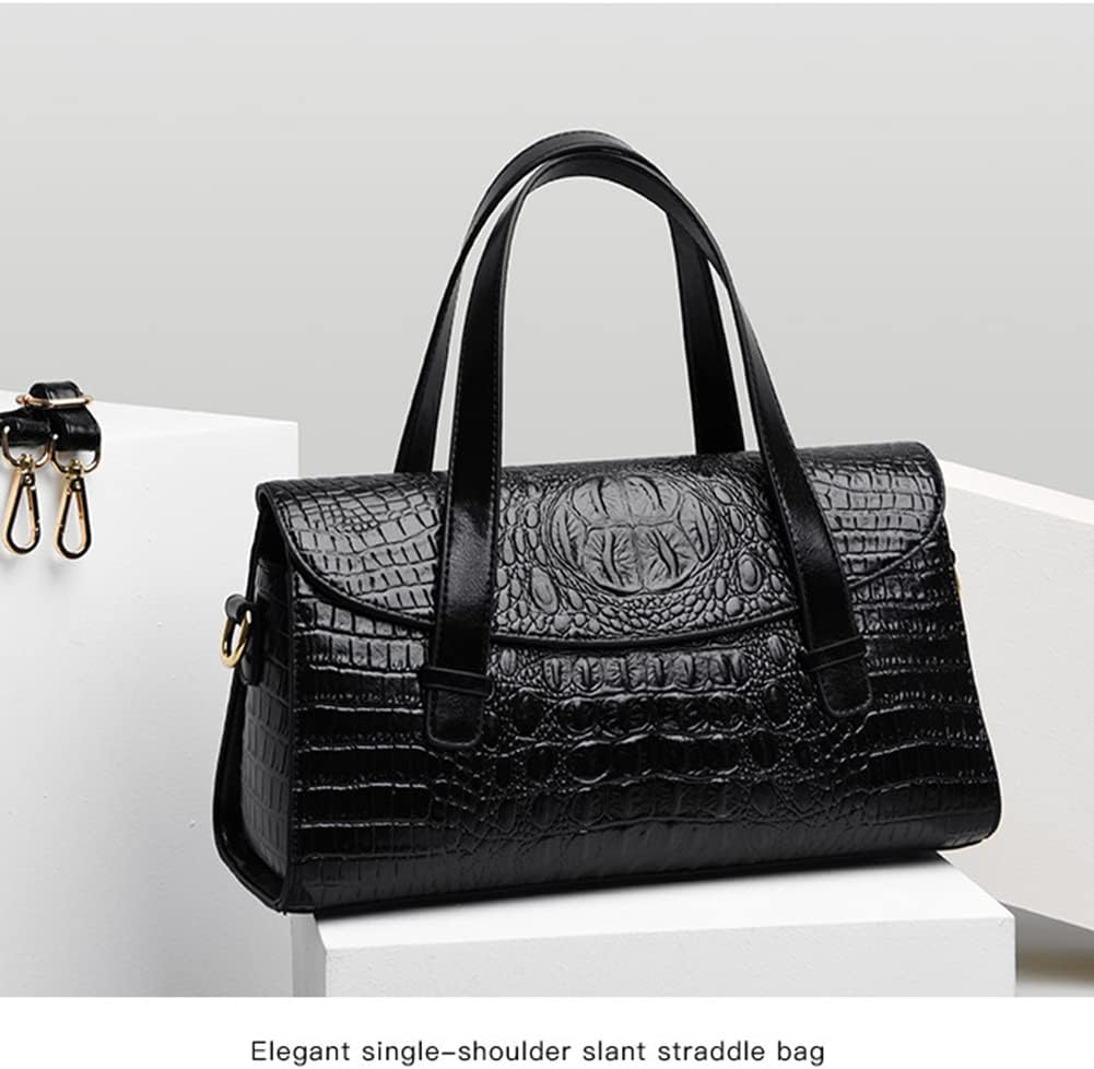 Women Handbag Crocodile Pattern Leather Top-Handle Purse Flap Shoulder Satchel