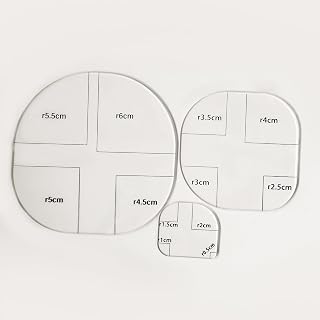 1/4 Acrylic Curved Corner Patchwork Ruler, 3Pcs/Set Arc Transparent Quilting Templates with Multiple Arc Sizes for Bag Making, Tea mat Making