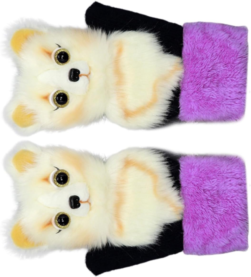 Winter Thermal Gloves for 1 Pair Plush Warm Mittens Comfortable Portable Gloves with Creative Adorable Modeling Design for Outdoor Winter Activities