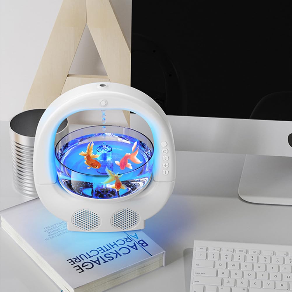 Difusor de aceites esenciales antigravedad 4 en 1, humidificador de aire compatible, humidificador de niebla fresca para acuario con luz LED multicolor para hogar, oficina, oficina