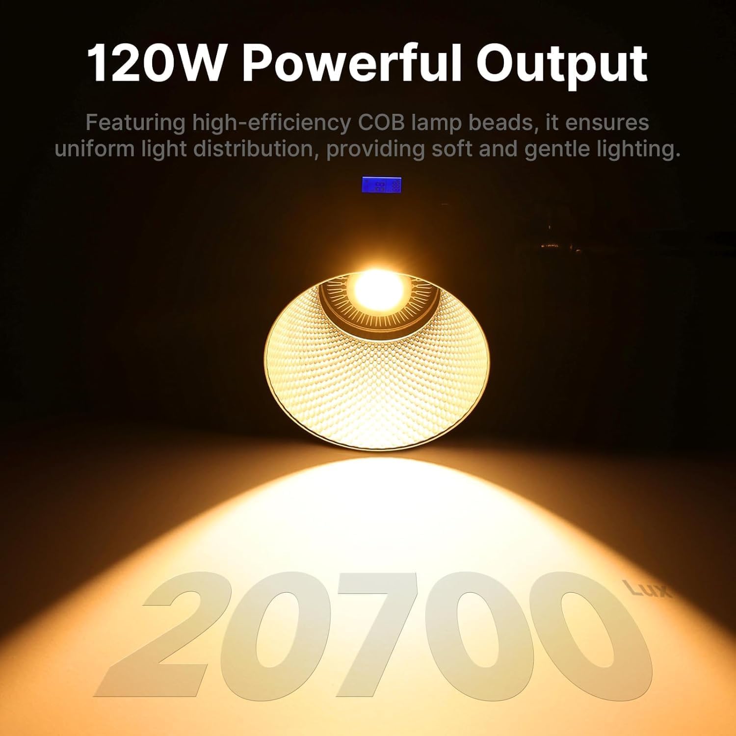 ULANZI V-Mount LED Video Light COB Continuous Output Lighting, 120W Bi Color 2700K-6500K COB Bowens Mount Photography Fill Light 20700lux/1m 20 Preset Effects with APP Control Studio Light