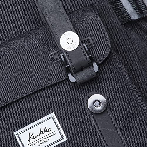 Kaukko Travel Laptop Backpack, Outdoor Rucksack, School Backpack Fits 15.6"(Nylon Black) #TOP7