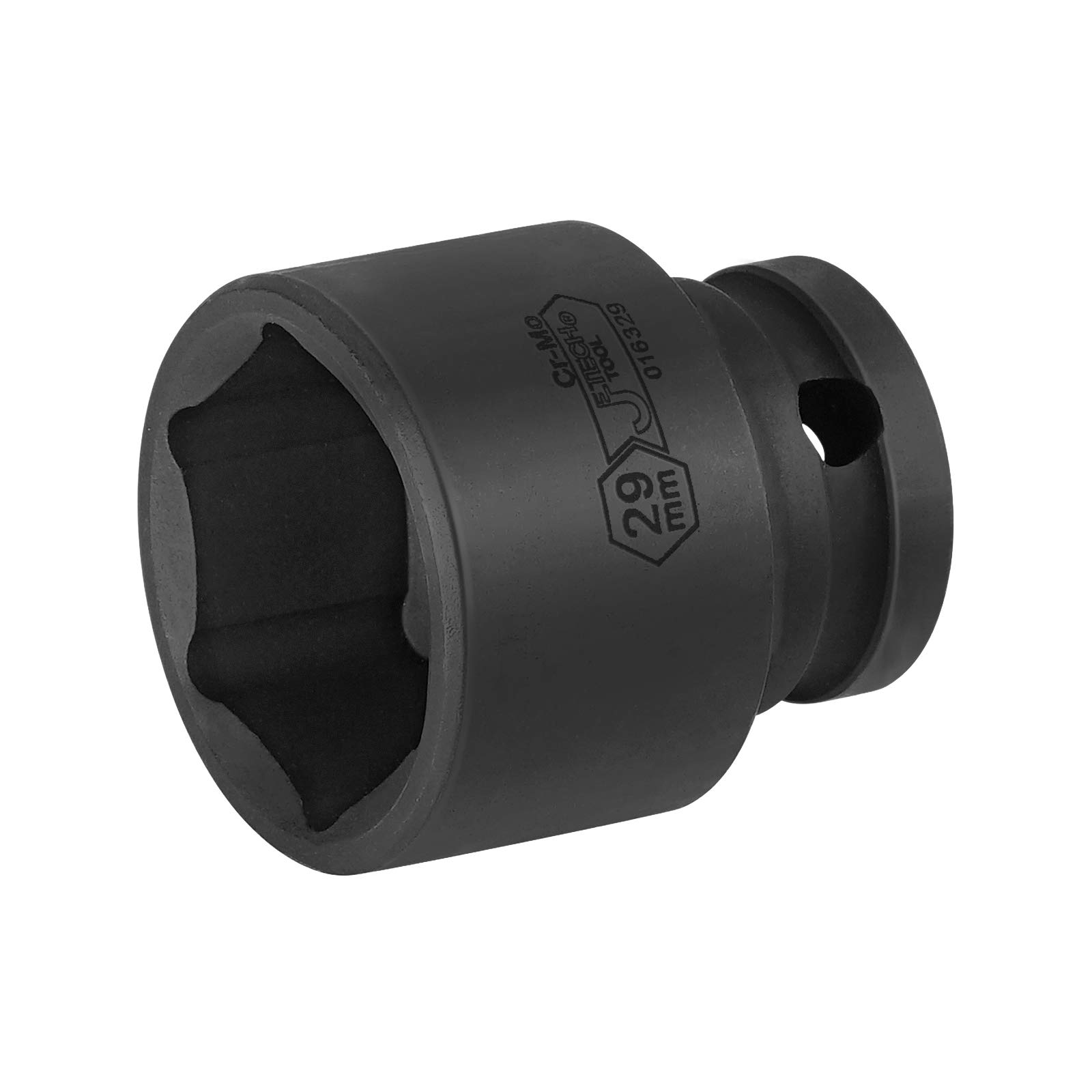 JETECH 1/2 Inch Drive 29mm Standard Impact Socket, Chrome Molybdenum Alloy Steel, 6-Point Design, Metric