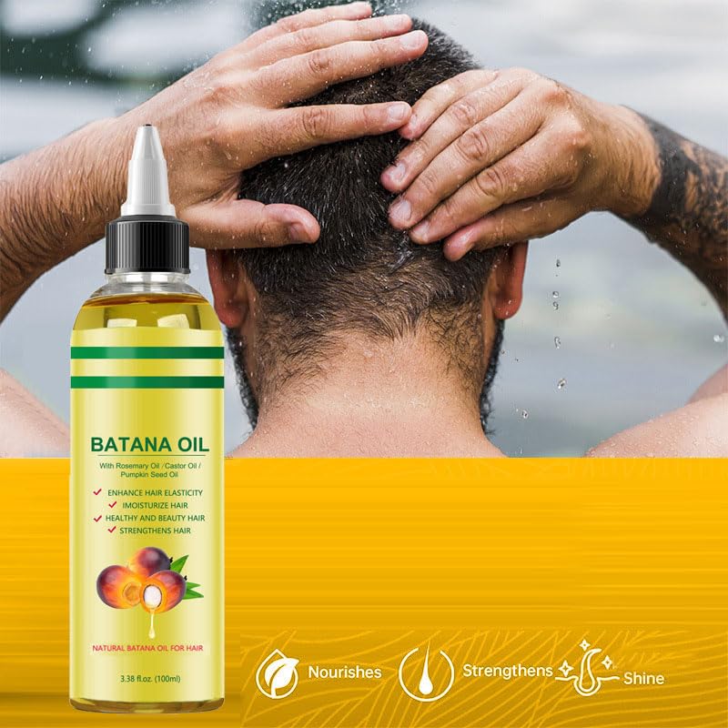 Vista 2 de Aceite de batana para el crecimiento del cabello, aceite de batana 100% puro y natural de Honduras Dr. Sebi recomendado para cabello más grueso