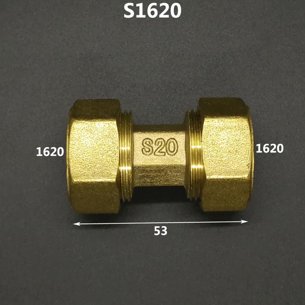 Brass Compression Straight Pex 1216/1418/1620/2025/2632 Pipe Fitting Aluminum Pipe Fittings for Floor Heating(1620 Equal)