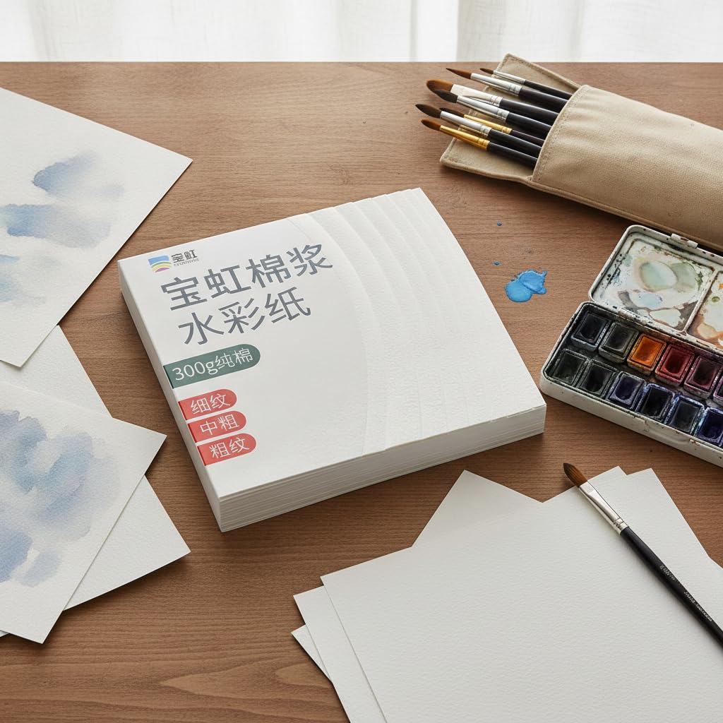 Papier Aquarelle Coton, 4K grain épais 10 feuilles 300g