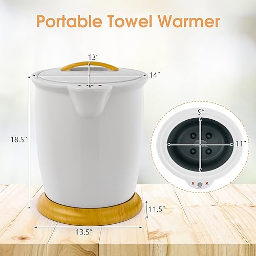 Vista 19 de Tangkula Cubo calentador de toallas de 21 litros para baño, calentador de toallas grande con tapa abatible, apagado automático en 60 minutos, se