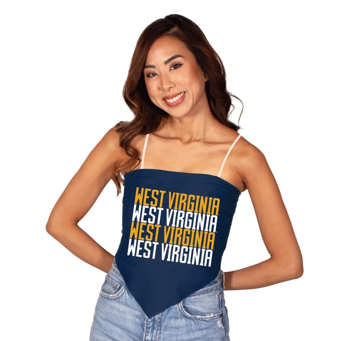 Lojobands Women's Strap Bandana Top Tailgate Outfit College Strappy Top Tank Top Crop Top Made in USA One Size Fits Most