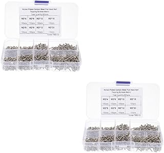 Mobestech 2 Sets Self-tapping screws laptop computer lapdesk flat head screws assortment laptop screws computer laptop latop computer part Countersunk Bolts Countersunk Head screws boxed m2