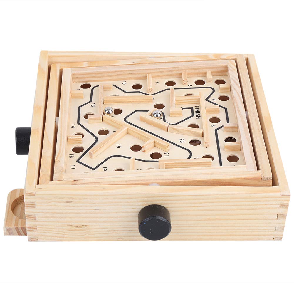 Hidyliu Kids Wooden Maze Board Toy for Educational Play - Balances Steel Balls and Develops Concentration - Safe Fun Activity for Ages 6 and Up (#1)