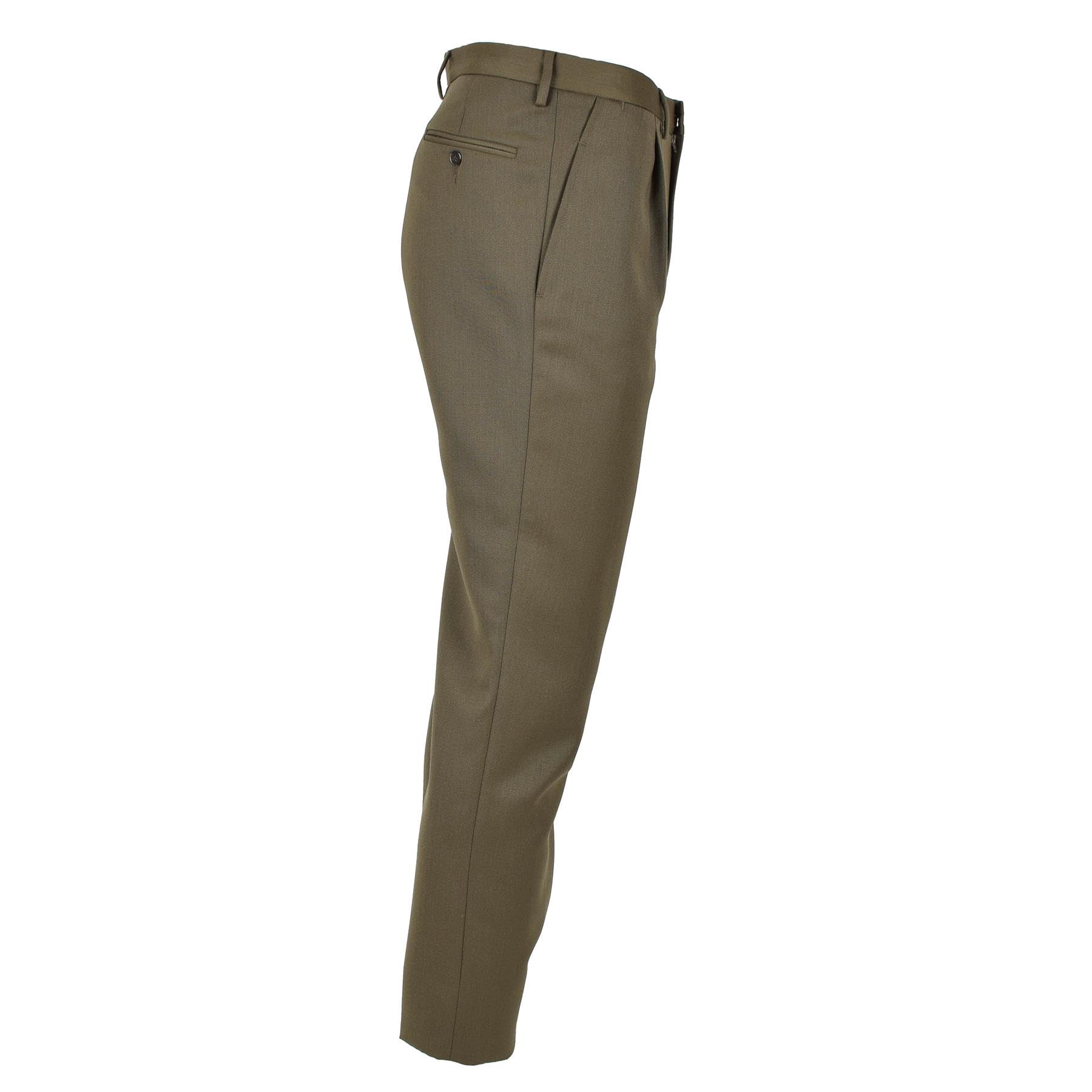 Pantalons militaires italiens originaux Verde Parade Uniforme Pantalon Vintage Marron