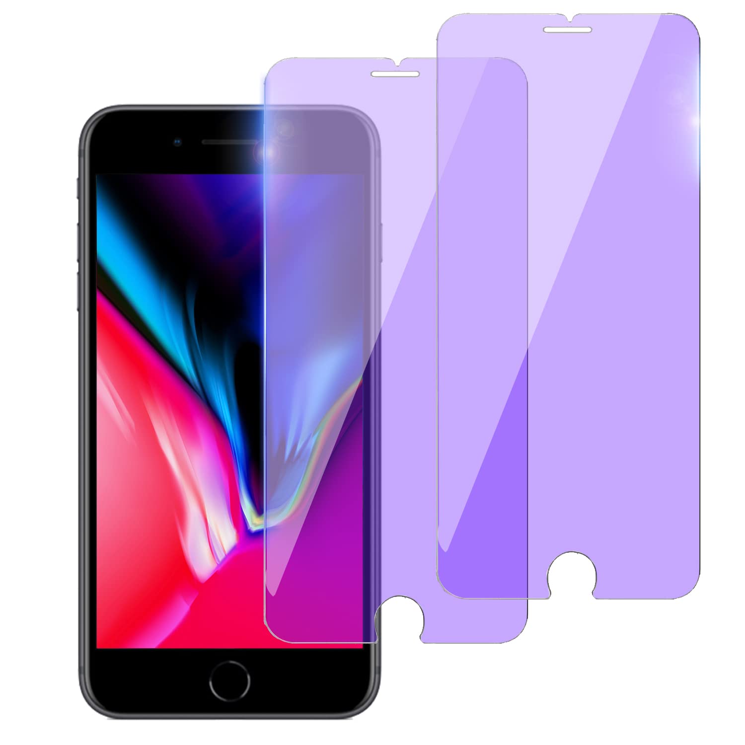iPhone8プラス7プラス　ブルーライト94%低減加工　ガラスフィルム Amazon | MS factory iPhone8 Plus / iPhone7 プラス 用 ブルー