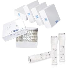 Cryovials, Sterile PP Tubes 2ml, Lab Cryotubes with Caps, 500 Pcs | Graduated Freezer Tubes with Attached Plastic Coated Cardboard Lab Freezer Boxes, for Low Temperature Storage