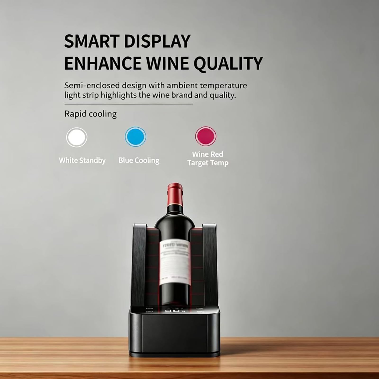 Enfriador De Vino Eléctrico De Precisión Para Botellas, Cubo Enfriador De Vino Eléctrico Portátil, Temperatura Ajustable De 0 ℃ A 20 ℃ Y Enfriamiento Constante Durante 24 Horas, Bajo Nivel