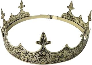 Premium Antique Bronze King Crown Medieval Men Tiara Crown Costume Accessories
