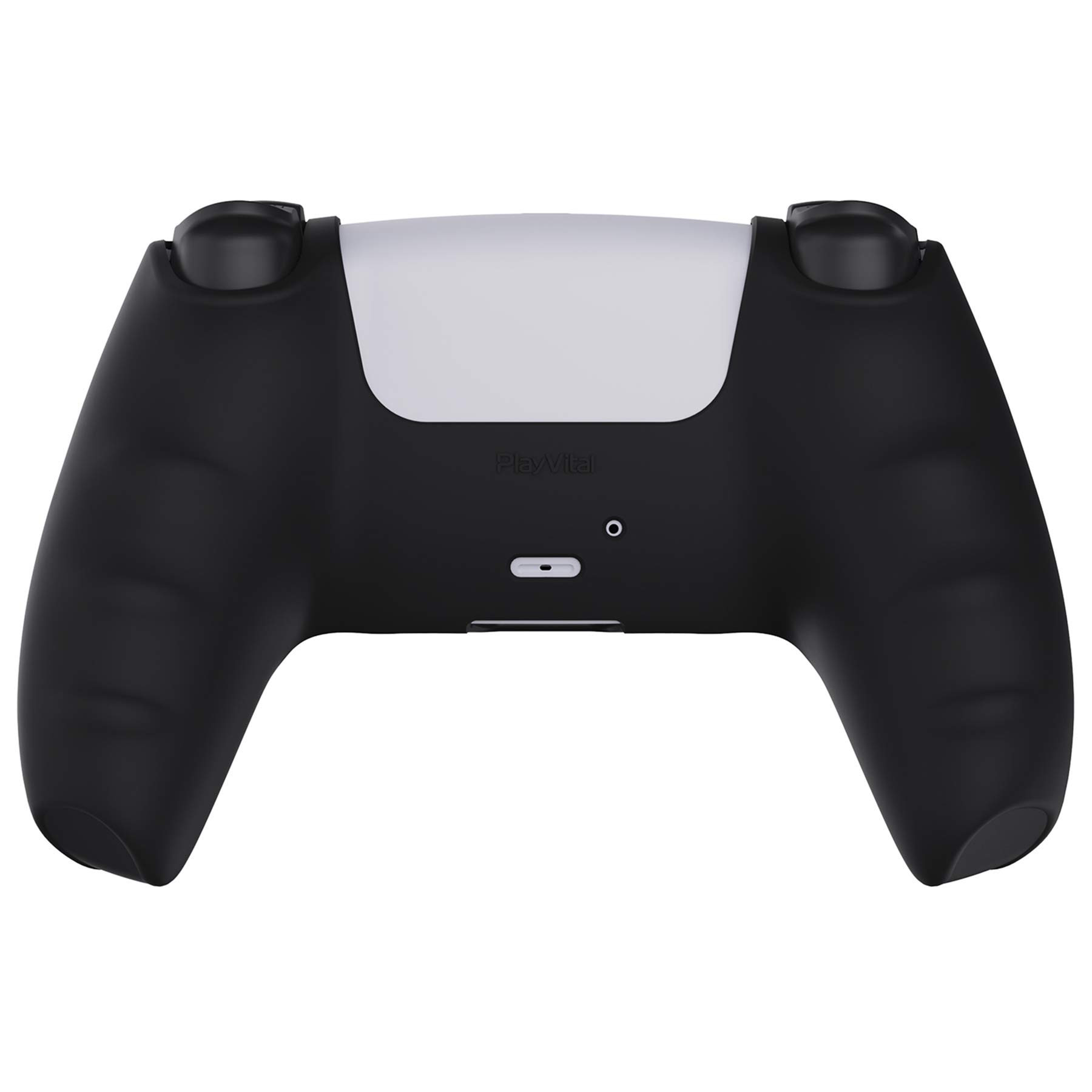 PlayVital Anti-Slip Silikonowe Etui Ochronne do ps5 | Pokrowiec Ochronny do ps5,Miękka Gumowa Obudowy Ochraniacz Skóry z Nakładki na Kciuki-Czarny(Czysta Seria)
