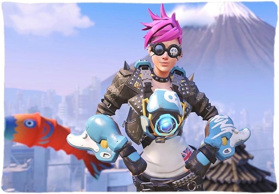 Custom TRACER OVERWATCH JUSTICE Pillowcase 20x30 Rectangle Soft Cotton Pillow Case one Side Pattern Printed