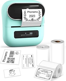 Phomemo Label Makers, M220 Portable Label Maker, Bluetooth Wireless Inkless Label Printer, 3 Inch Barcode Printer, Great for Home, School & Office, Compatible with Phone, PC, with 3 Roll Label
