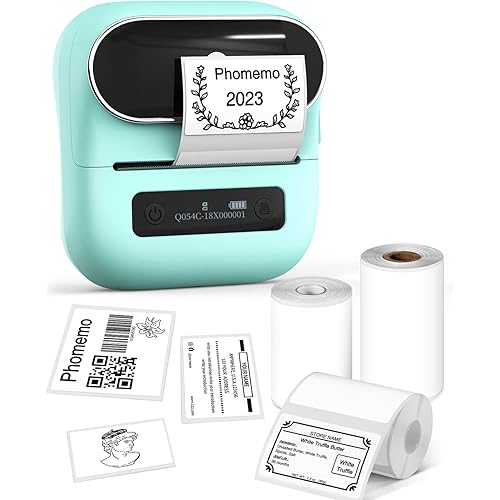 Phomemo Label Maker, M220 Thermal Label Printer, Portable Bluetooth Wireless Inkless 3 Inch Barcode Printer, Great for Home, School & Office, Compatible with Phone, PC, with 3 Label