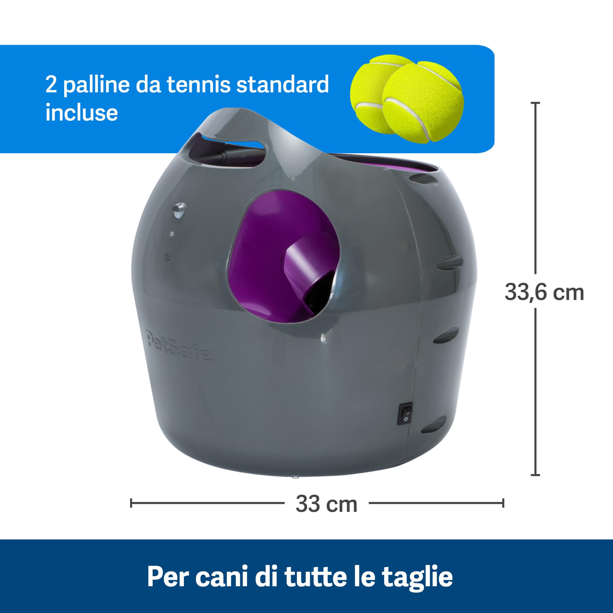 PetSafe Lancia Palline Automatico | Gioco Interattivo di Riporto, Distanza Regolabile, Palline da Tennis Incluse