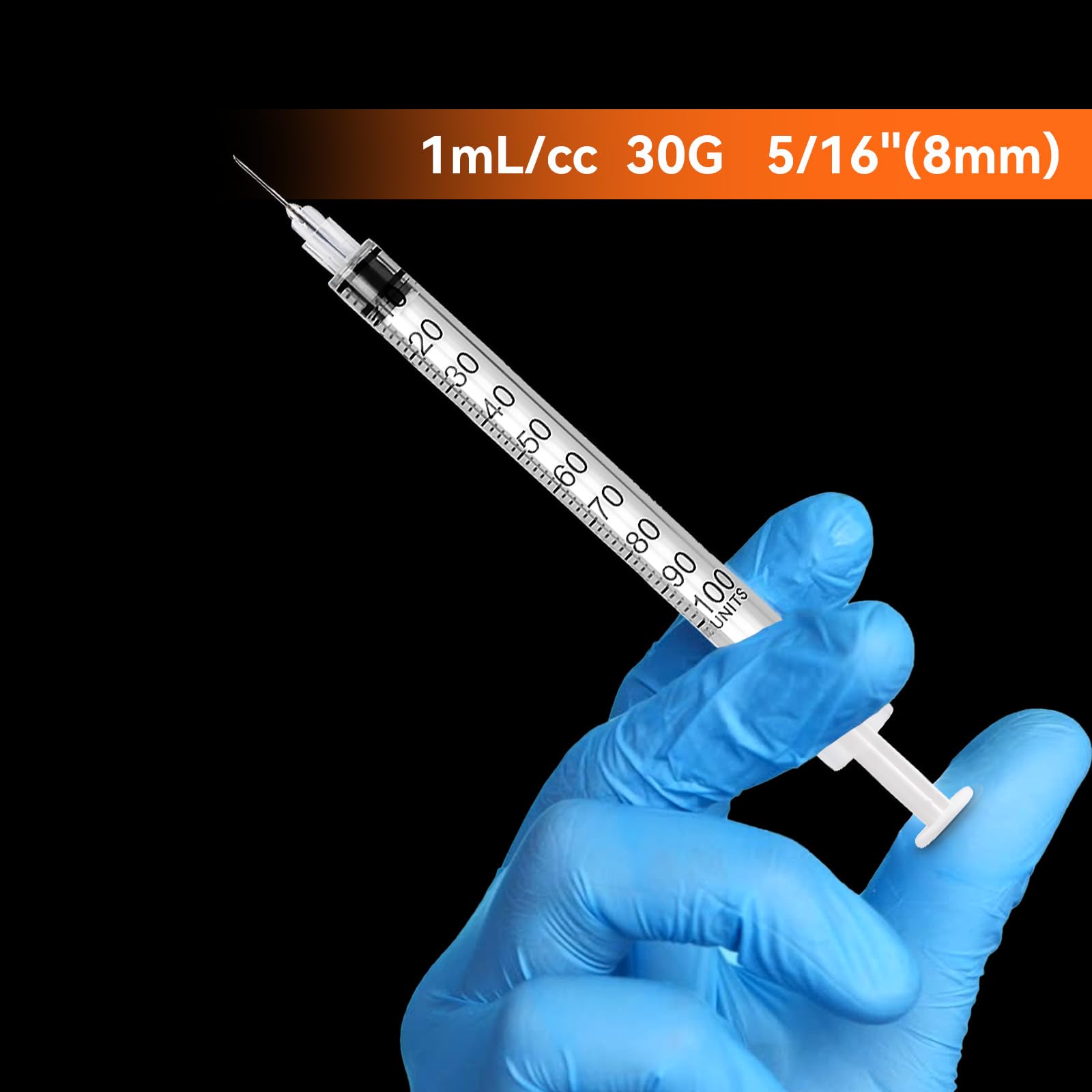50 PACK U-100 Syringes 30G 5/16" 1ml/cc, Disposable Syringe, Lab Supplies — Amazon image 3
