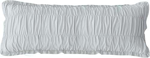 Miniatura 21 de Fundas de almohada con volantes de la Casa de la Reina, tamaño Queen, color blanco shabby, juego de 2, estilo granja, fundas de almohada francesas