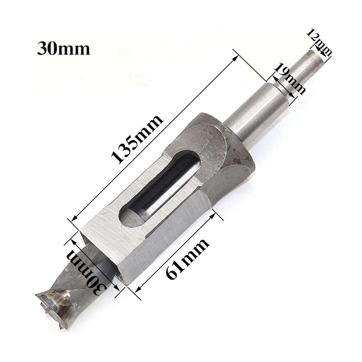 Broca para Agujeros Cuadrados De Madera, Sierra De Agujeros Cuadrados Hss, Cincel De Mortaja, Broca para Madera con Broca Helicoidal., 30mm