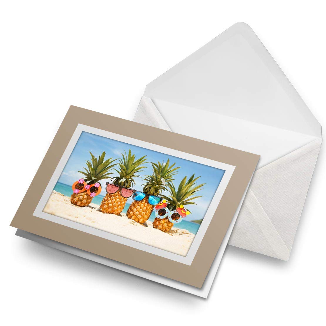 Carte De Vœux Pour Fête D'été Avec Inscription « Awesome » (Insert) – Ananas Famille Vacances D'été Vierge Carte D'anniversaire Pour Enfants, Garçons Et Filles #12436