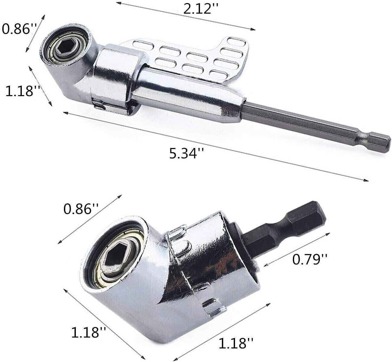 3-Piece 105 Degree Right Angle Drill Socket Adapter Flexible Shaft Extension Bit