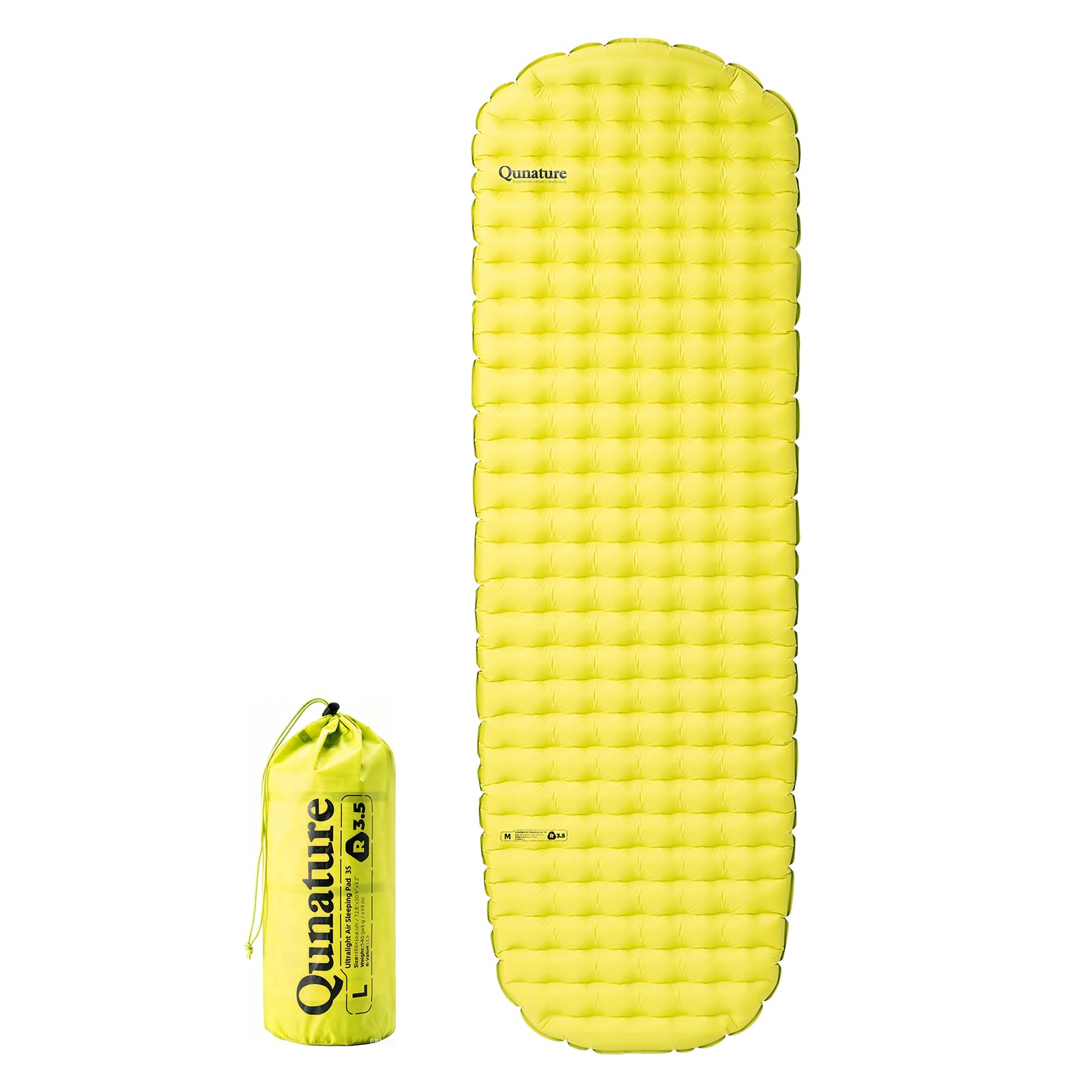 Colchoneta Inflable Aislante R 3,5 (-5℃), Ultraligera para Camping