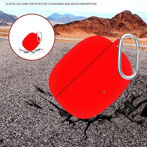 Image of Anvique Silicone Case Cover for Oneplus Nord Buds 4 Pro, Scratch Resistance, Shock Absorption, with Premium Carabiner (Red R)