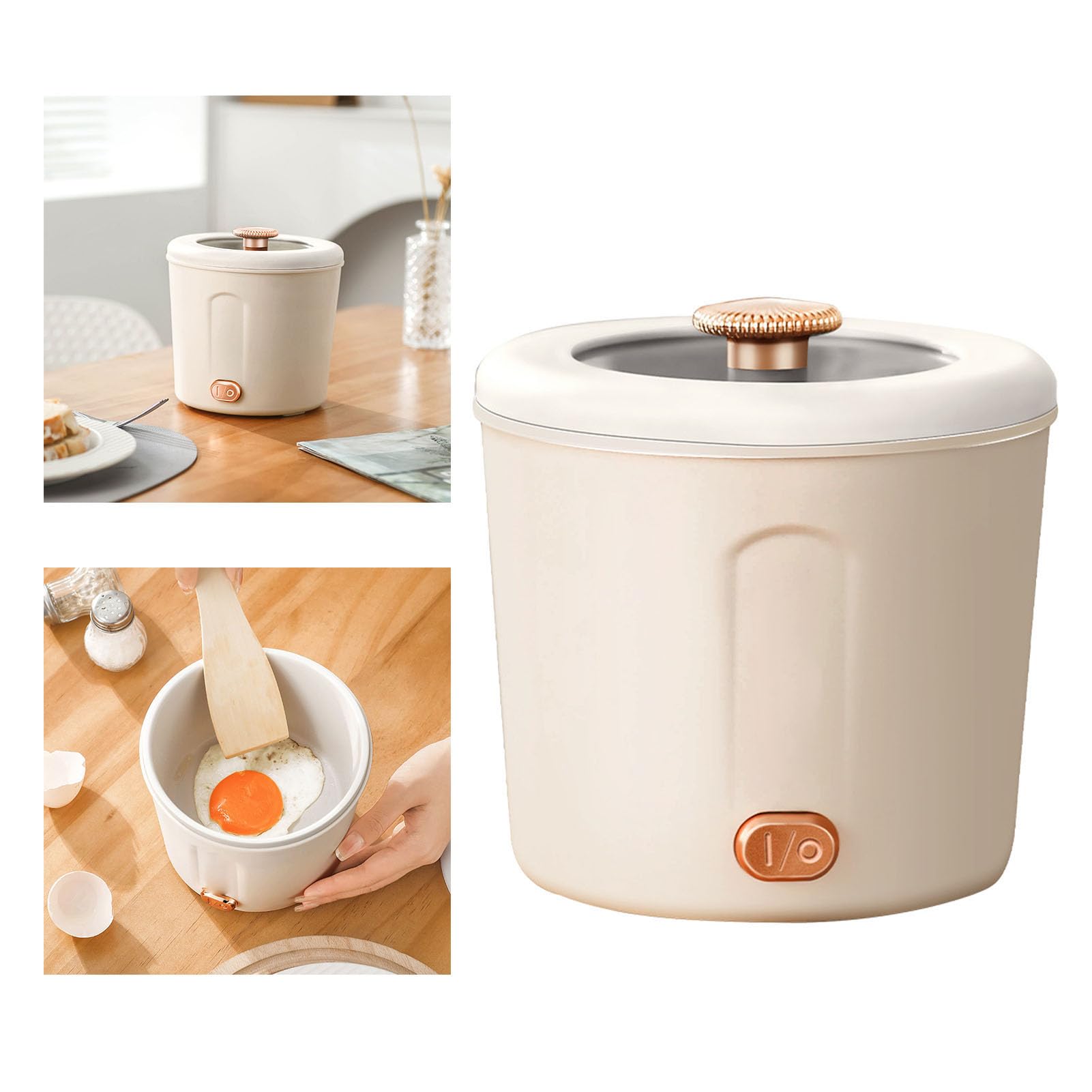 Compacte en Veelzijdige Mini-elektrische Hotpot, Ideaal voor Slaapzalen, Reizen en Multifunctioneel Gebruik, Geniet Overal en Altijd van Warme Maaltijden (WHITE