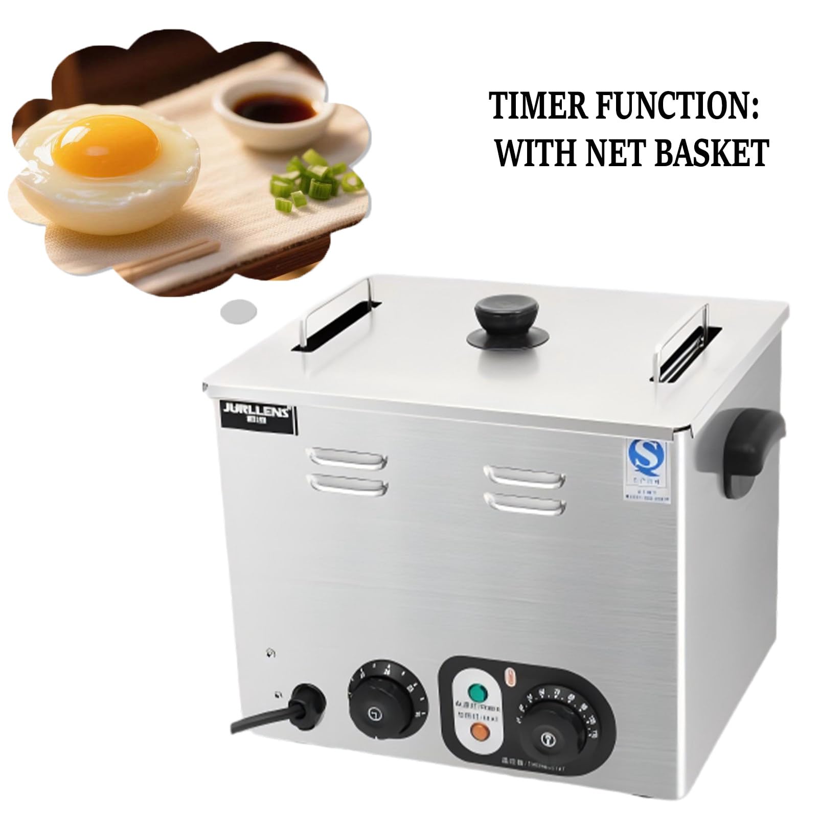 Cocedor De Huevos De Acero Inoxidable De Grado Comercial, 60 Huevos, Control Preciso De Temperatura, Mango Anti-Escaldaduras, Filtro De Escoria, Apto para D