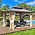 RICHRYCE 11' x 13' Solid Wood Gazebo, Hardtop Gazebo Plastic Sprayed Metal Roof Outdoor Gazebo Canopy Double Vented Roof Pergolas Wood Frame with Netting and Curtains for Garden, Patio, Lawns, Parties