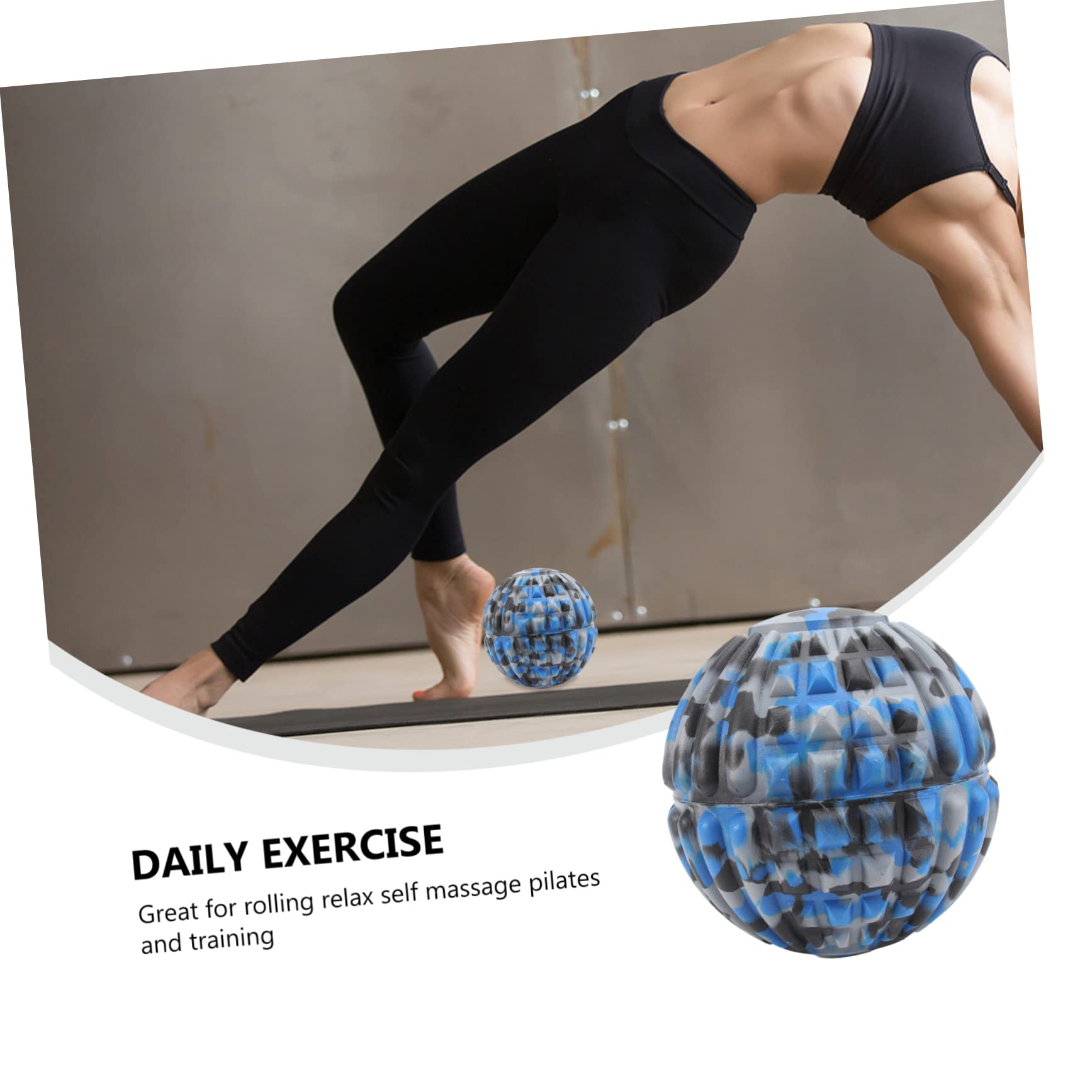 PartyKindom 2pièces Balle De Massage Eva Camouflage Pour Fitness Et Yoga Outil De Relaxation Musculaire Accessoire De Massage Plantar Des Tensions Fatigue