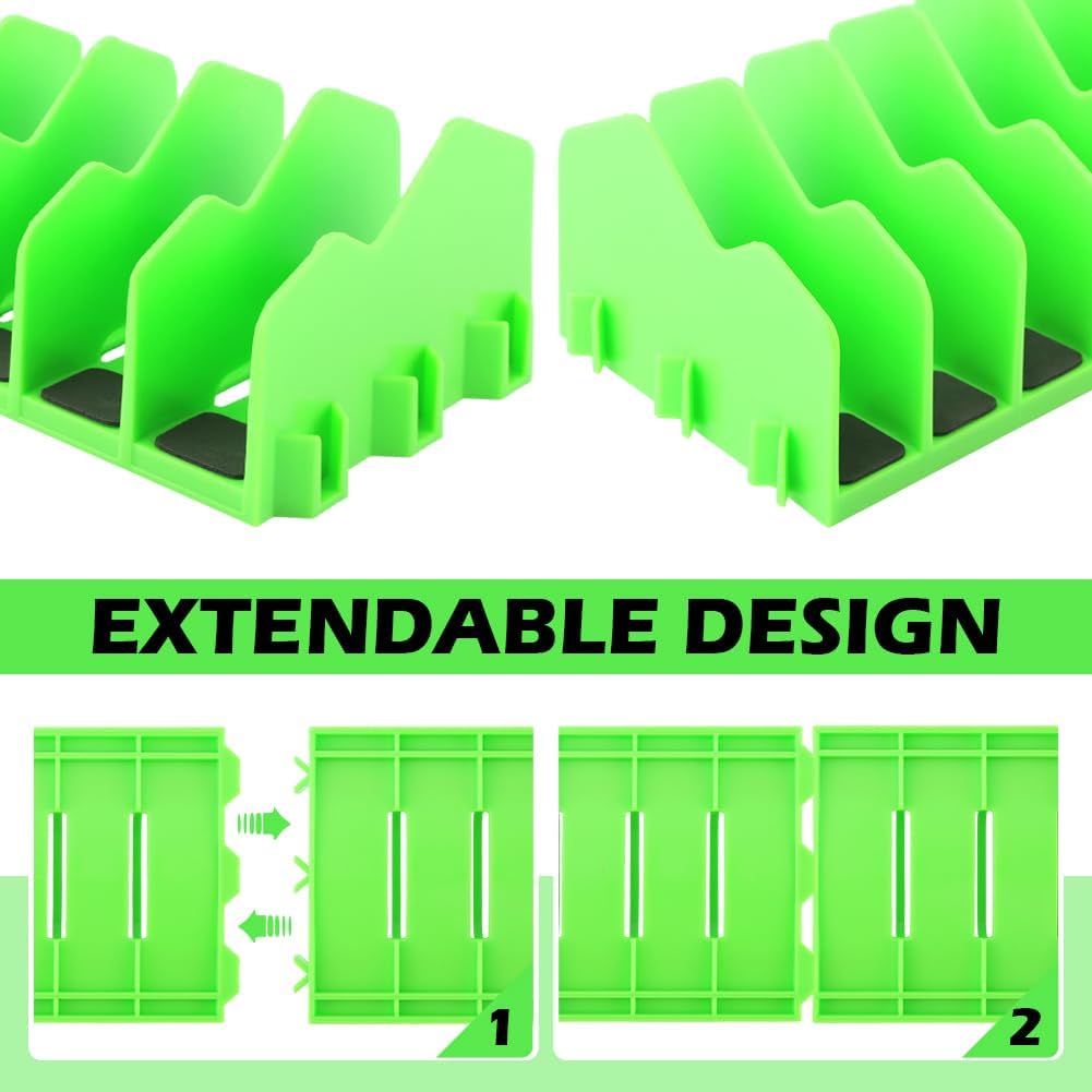 Plier Organizer Rack, 10-Slot Pliers Cutters Holder with Non-Slip Rubber Base, Versatile Plier Storage Rack Pliers Holder, Tool Storage Box Rack Fit Drawers 3” H and Above(COLOR:Green)