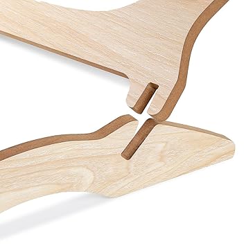 Meri Shop Four-Pointed Cat Wooden Perch Hammock Cat Sleeping Bed Nest Natural