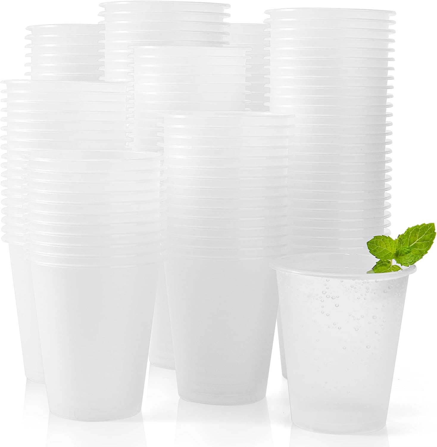 200 Pack Frosted Plastic Cups Clear Disposable Drinking Cups Bulk for Wedding Reception Stadium Birthday Party Supplies,12 Oz