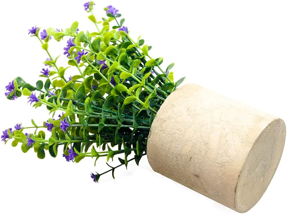 Artificial Mini Potted Plants Fake Plastic Milan Flower for Farmhouse Living Room Bathroom Office Desk Shelf Home Greenery Decoration (Purple) - Image 3
