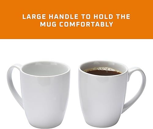 Miniatura 4 de Bruntmor Juego de 6 tazas de café negras de 16 onzas, tazas de café de cerámica de gran tamaño, tazas de café aptas para microondas, café negro,