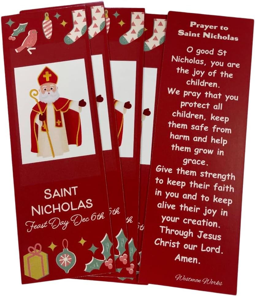 Miniatura 1 de Paquete de 5 marcapáginas de San Nicolás para el Día de San Nicolás