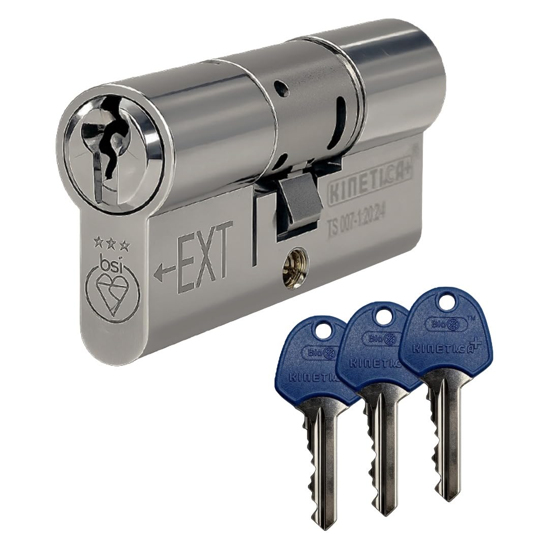 UAP TS007 3 Star Euro Cylinder Lock, 3 Keys (Satin Nickel, 55/55 (110mm))