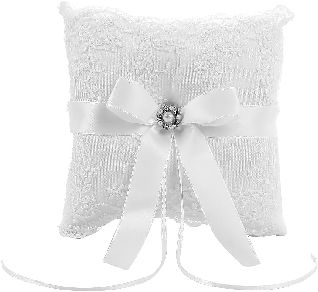 TRUE LOVE GIFT 2 Flower Girl Baskets and Ring Bearer Pillow Set with 500 pcs Silk Rose Petals for Weddings, Set of 4
