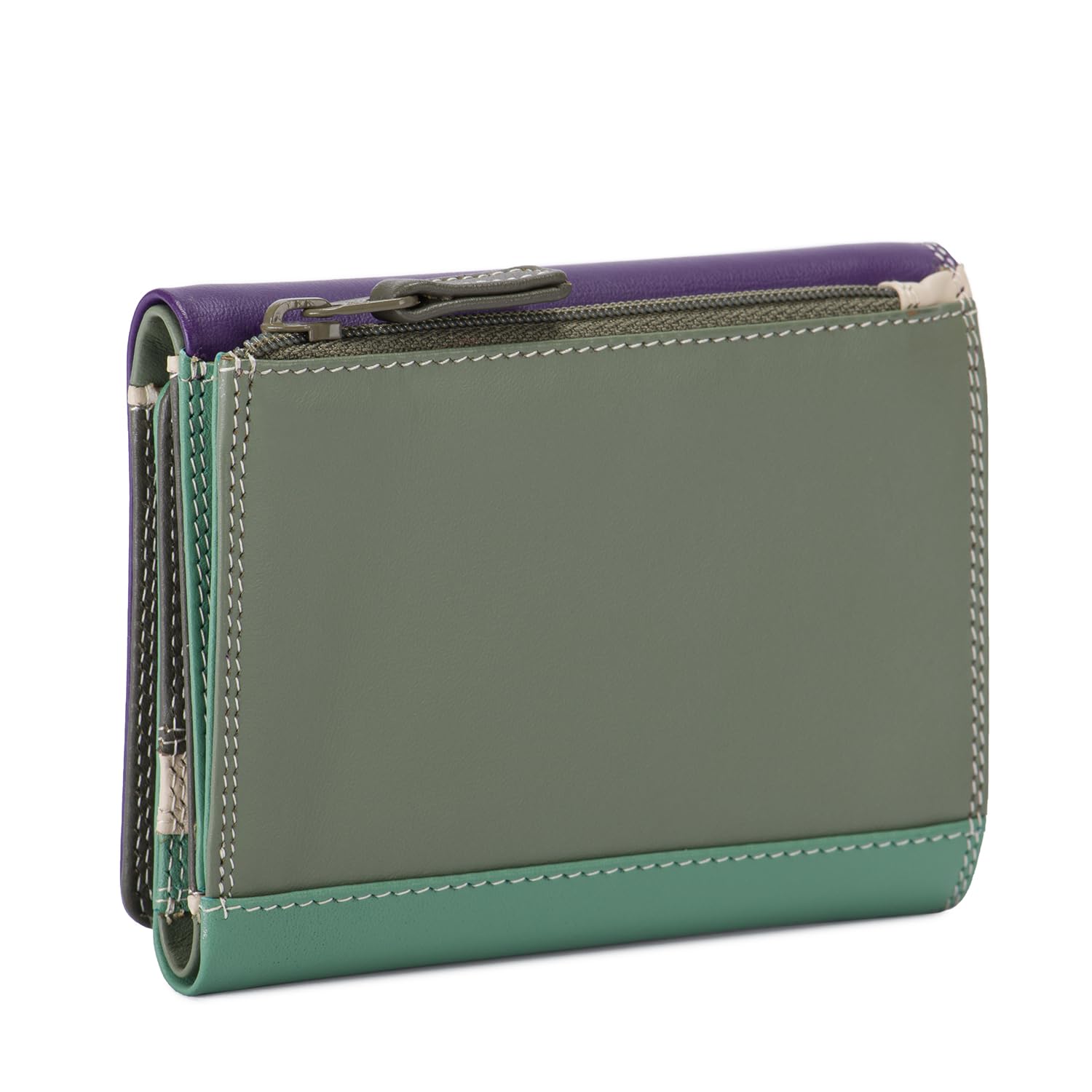 mywalit Leder Damen Geldbörse medium tri-fold Wallet Black